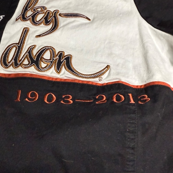 Harley-Davidson Tan Black and white mechanics top with patches size L - Picture 3 of 8